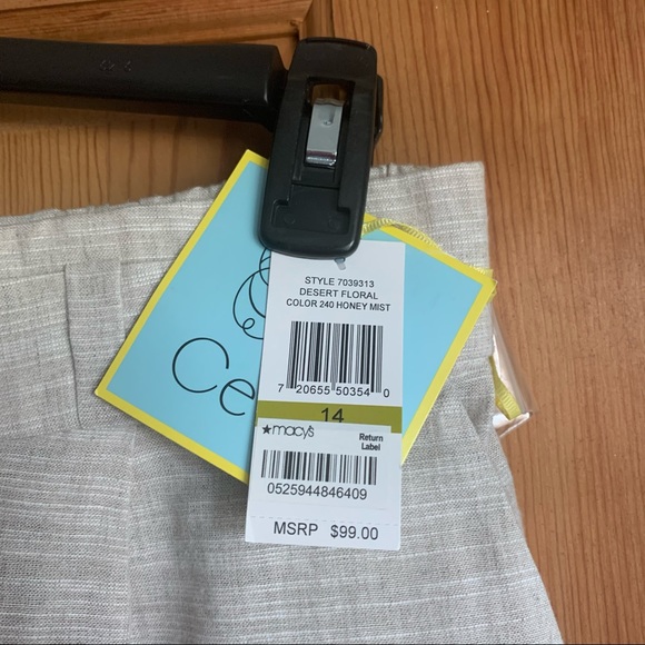 CeCe Linen Culottes - Cream Color - Size 14 - New - Picture 3 of 7